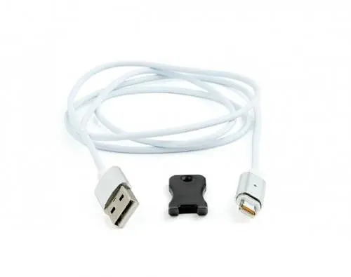 Кабель USB AM - Lightning, 1 м, белый, Cablexpert, магнитный коннектор (CC-USB2-AMLMM-1M) - фото 1