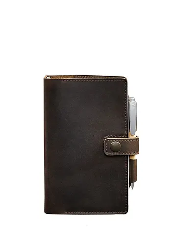 Шкіряний блокнот (Софт-бук) 4.0 темно-коричневий Crazy Horse - фото 7