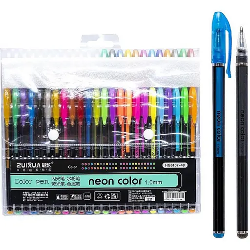 Набор гелевых ручек "Neon color" Bambi HG6107-48, 48 цветов - фото 2