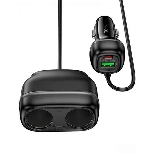 Автомобільний зарядний пристрій Hoco Z59 Rank 48W Dual Port PD30W + QC3.0 для двох роз’ємів прикурювача