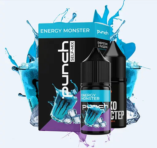 Набор компонентов для самозамеса солевой заправки Punch 15 мл Energy Monster Энергетик со льдом, 0-50 мг (17333)