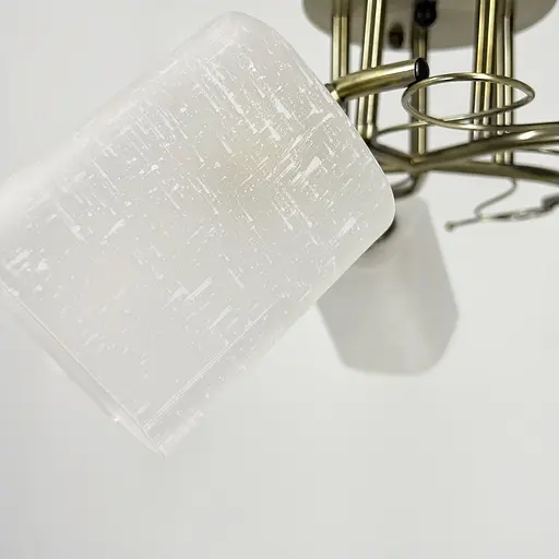 Бронзова люстра на 5 матових плафонів з візерунком у корпусі Ø 50 см | Арт. 9321C/5 AB | Line F - фото 3