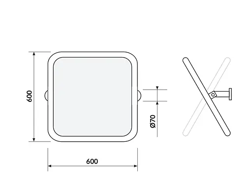 Дзеркало Cersanit Etiuda відкидне 60x60 см K97-039 - фото 2