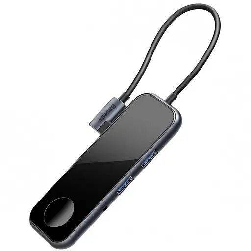 Адаптер хаб Baseus Multifunctional Type-C to 2xUsb3.0 HDMI 3.5mm+ PD + iWatch CAHub-AZ0G - фото 2
