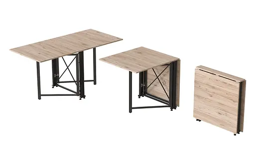 Стіл-книжка трансформер Оріон 2 Ferrum-decor 750x1520x730 Чорний метал ДСП Дуб Сан-Марино 16 мм (FRD-104584) - фото 7