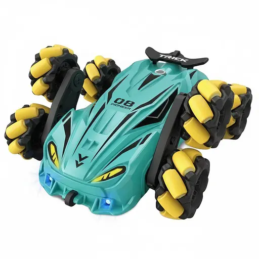 Радиоуправляемая трюковая машина JD 155-14 A-01, парогенератор, подсветка, музыка, аккумулятор 3.7V, пульт 2.4GHz, голубая