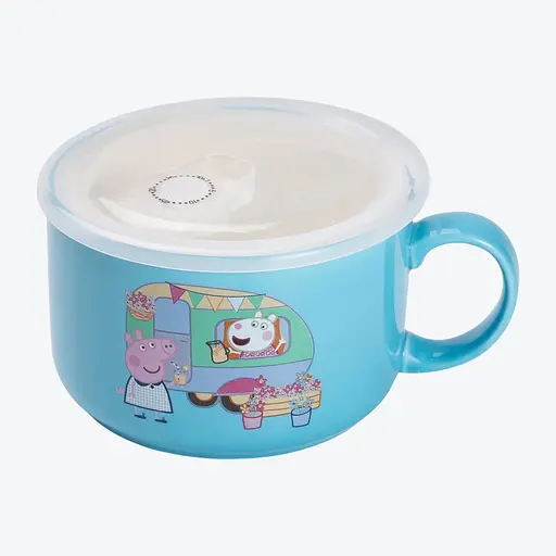 Миска для локшини Yiwu порцелянова Summer Time 770 мл з герметичною кришкою блакитна HP-15-15 - фото 1