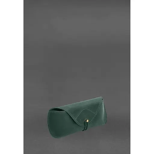 Кожаный чехол для очков BlankNote Crazy Horse с клапаном на резинке Зеленый  - фото 6