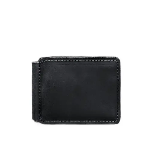 Кожаный портмоне 13.0 зажим Черный Crazy Horse - фото 11