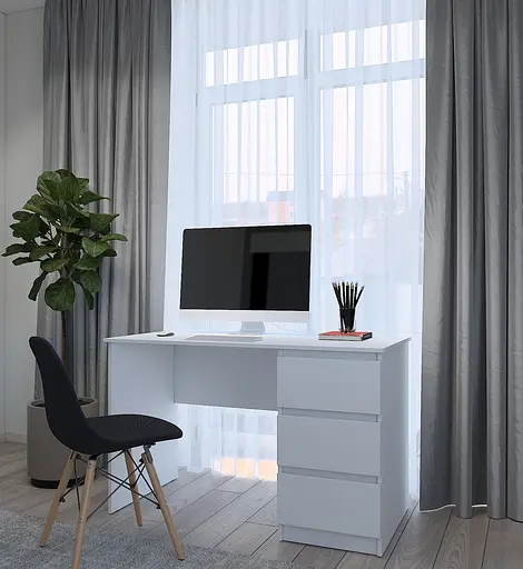 Письмовий стіл MebelStar Нео СК-3 120x60x75,5 см Аляска білий (MBS-1210) - фото 1