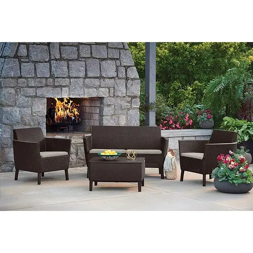 Комплект садовой мебели Allibert Keter Salemo set коричневый - фото 3