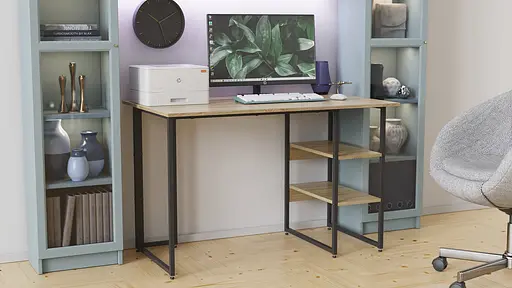 Компьютерный стол Ferrum-decor Кевин 75x120x70 черный ДСП Дуб Сонома 16мм (FRD-103828)