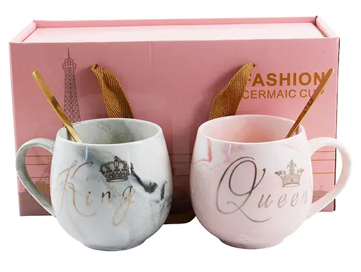 Набір чашок з ложками порцелянових у подарунковій упаковці 350 мл 2 шт (206) - фото 4