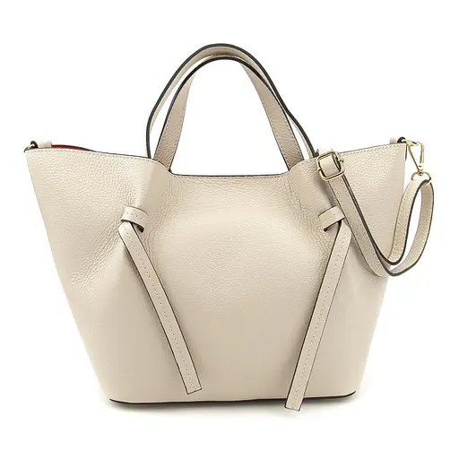 Класична жіноча шкіряна сумка бежева Firenze Italy F-IT-7632B