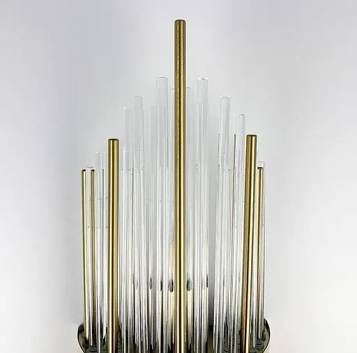 Роскошное настенное бра со стеклянными и металлическими трубочками Line F WM 222/2 GD - фото 3