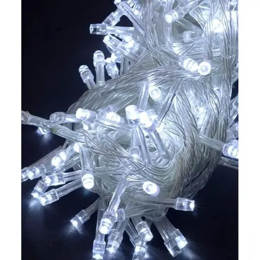 Новорічна гірлянда на прозорому дроті 100 лампочок 6 м Біле світло - фото 1