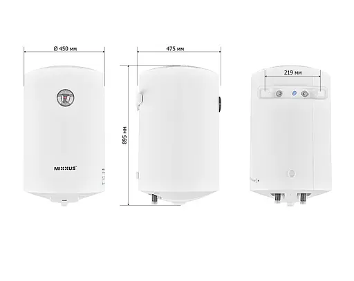 Водонагрівач "Циліндр" Mixxus EWH-07100 Round WET накопичувальний 100 л мокрий тен 1,5 kW WH0603 - фото 5