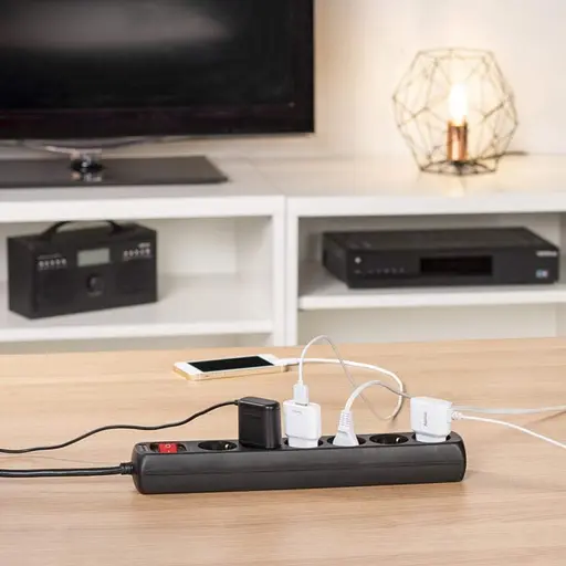 Фільтр-подовжувач HAMA мережевий 6хТип F 3х1.5 мм2, 16 А 5 м чорний - фото 8