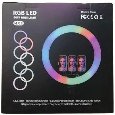Кільцева LED Voltronic лампа RGB MJ18 45см 3 кріплення - фото 2