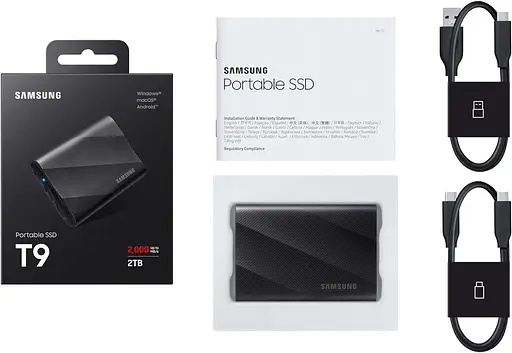 Накопитель SSD Samsung SSD накопичувач 2TB USB3.2 T9 MU-PG2T0B/EU (MU-PG2T0B/EU) - фото 4