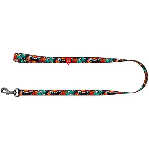 Поводок для собак Waudog Nylon нейлоновый, рисунок "Зубастые монстры", M - фото 2