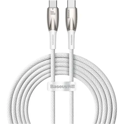 Кабель Baseus Glimmer Series Fast Charging USB-C to USB-C 100w 2m White (CADH000802) [127951]