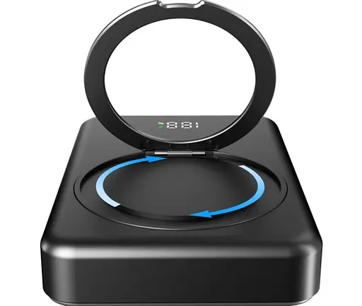 Бездротове магнітне зарядне - павер банк Gelius Holdix Magnetic Wireless Charge GP-PBW302 10000mAh 15W чорний - фото 3