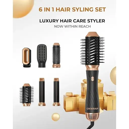 Набор стайлеров для волос OKWRAP 6 в 1 Черный - фото 3