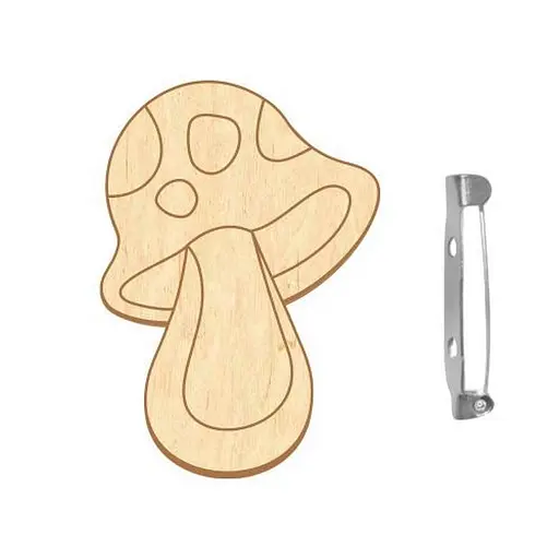 Заготовка броши для раскрашивания "Веселый мухомор" Fabrika Decoru FDZB-098 - фото 1