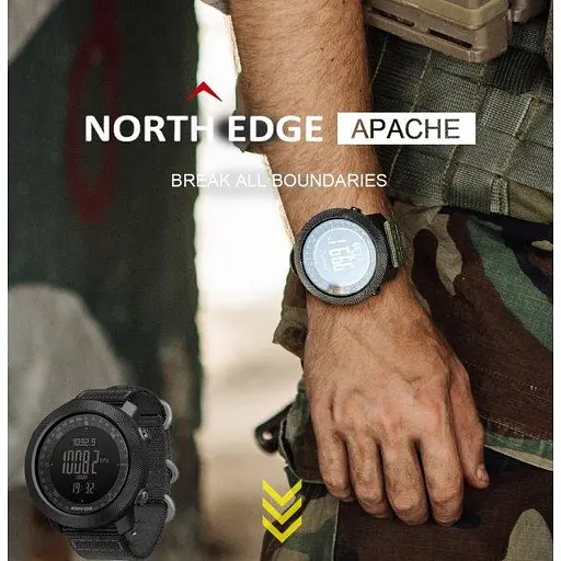 Чоловічий наручний годинник North Edge Apache 5BAR Чорний - фото 5