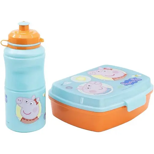 Детский набор в подарочной упаковке (бутылка для воды и ланч-бокс) Stor Peppa Pig (13963)