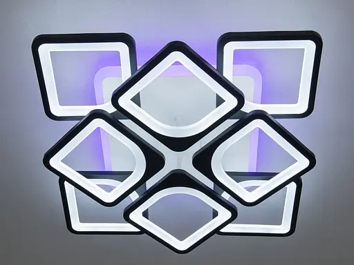 Стельова LED люстра Romin з пультом димером підсвіткою 130 Вт чорна - фото 2