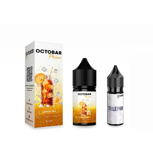 Набір компонентів для самозамісу сольової заправки Octobar Prime 15 мл Lemon Tea Чай з лимоном 0-50 мг (19054) - фото 1