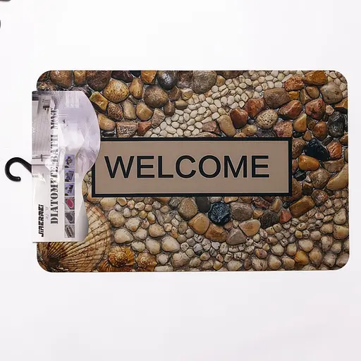 Придверний килимок 3d килимок з діатоміту Welcom 38×58 (см) килимок для коридору при вході перед дверима килимок вхідний Yiwu HP-42-39 - фото 4