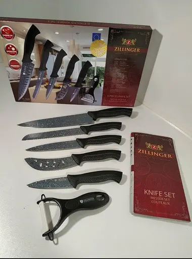 Универсальный набор ножей для кухни Zillinger ZL-833 кухонные ножи с мраморным покрытием - фото 2