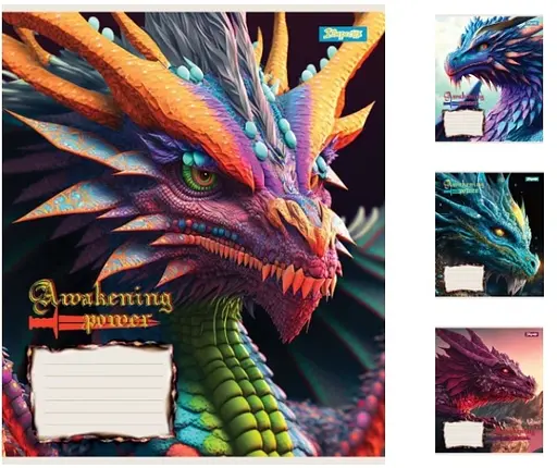 Тетради ученические 12 листов линия. 1В Dragon, 25 шт. в упаковке