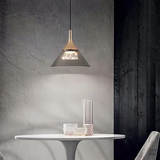 Современный подвес в золотистом корпусе с конусным плафоном | Line F | Арт. MJ55/1 GD - фото 1