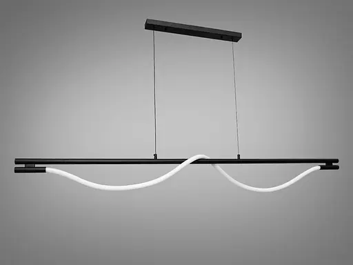 Сучасна світлодіодна люстра Шланг, 32 Вт, чорна люстра на тросах - фото 1