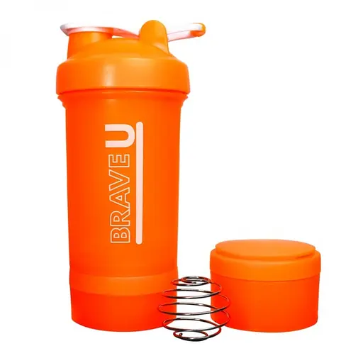 Шейкер Brave U Shaker with containers 3 in 1 помаранчевий 600 мл (1086-2022-10-2343)