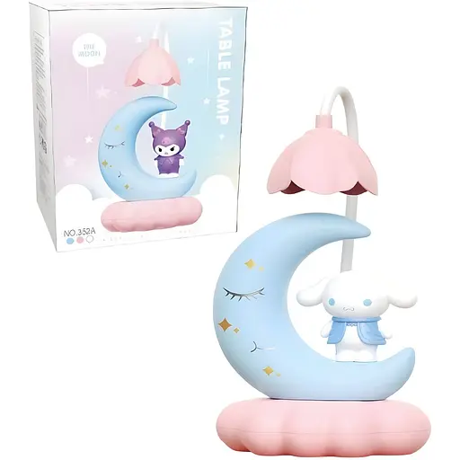 Дитяча настільна лампа Cinnamoroll на місяці рожева (352D)