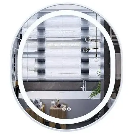 Дзеркало Mixxus Premium ELLIPSE MV05-80x70-REVERSE WHITE (LED Touch, Anti-fog (3-6kK)) (MP6645) - фото 1