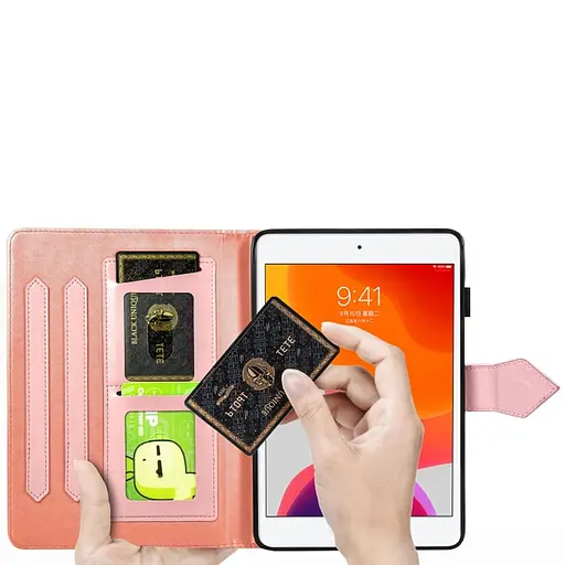 Кожаный чехол Epik Art Case с визитницей для Samsung Galaxy Tab S7+ Оранжевый - фото 7