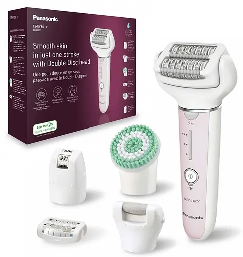 Panasonic Эпилятор пинцетный, аккумуляторный, пинцет.-60, влажн.+сух., насадок-5, футляр, розово-белый - фото 10