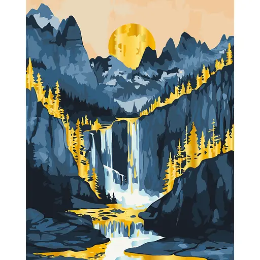 Картина за номерами "Золотий пейзаж" 11076-AC із металізованими фарбами 40х50 см