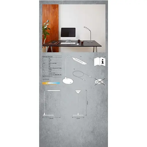 Настільна лампа Ledvance Panan Disc Single Grey (4058075472754) [152279] - фото 4