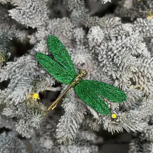 Елочная игрушка MIS LT Стрекоза малая 15х9х1,5 см зеленый - фото 2