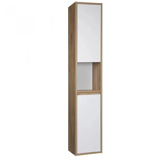 Пенал Мойдодир Oslo П-33-А wood дуб крафт з білим матом підвісний - фото 1