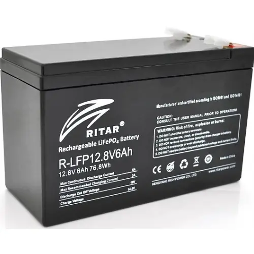 Аккумулятор Ritar LiFePO4 12,8V 6Ah (76,8Wh) BMS3A@4S