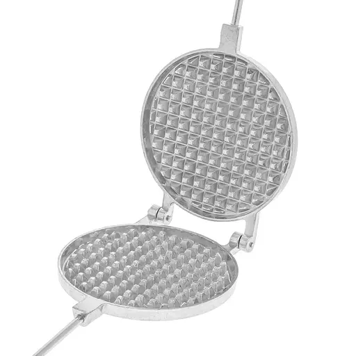 Форма алюминиевая круглая для выпечки толстых бельгийских венских вафлей (вафельница) со съемными ручками, RS Серый 87097 - фото 9