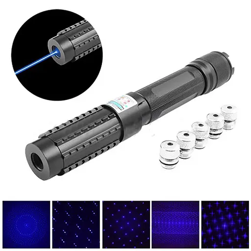 Лазерна указка YX-B015 Laser (5 насадок) Синій промінь - фото 4